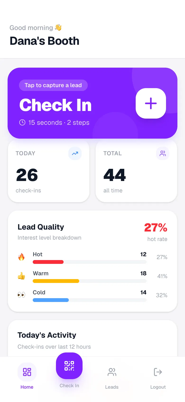 ExpoLog: Stall owner dashboard on mobile