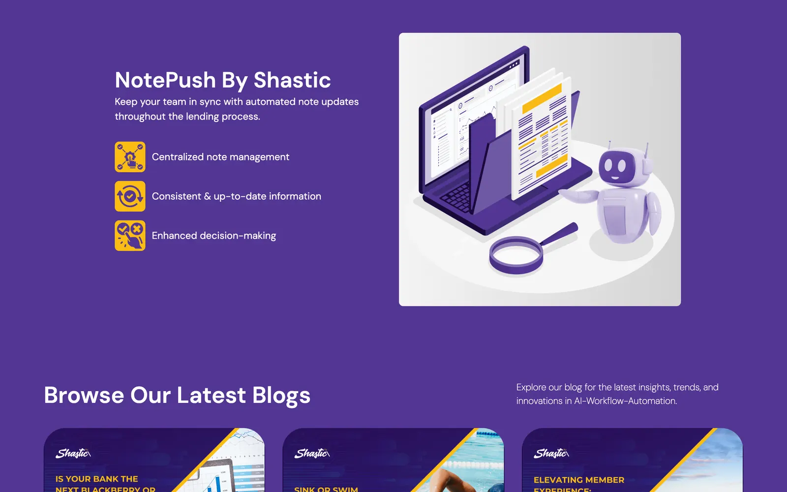 Shastic: NotePush module section on the platform page